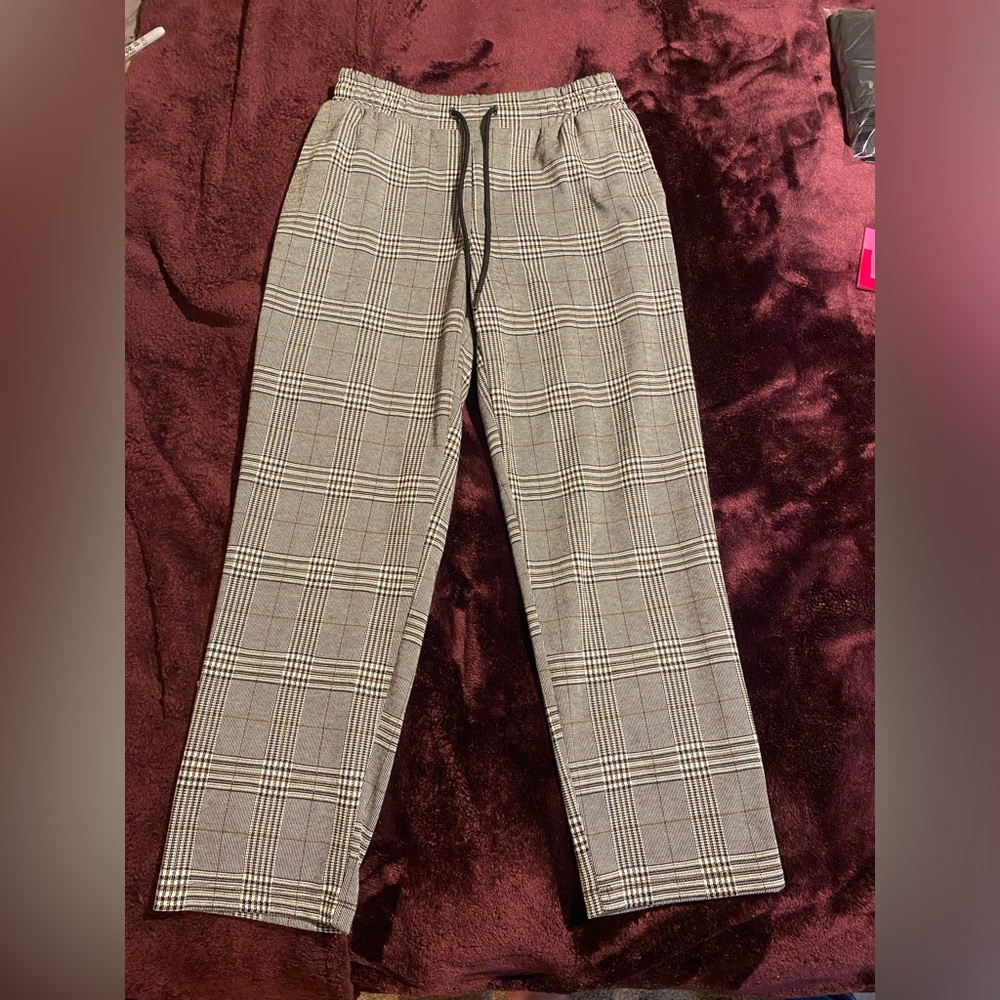 Drawstring trouser pants. Black and grey plaid. A New Day. Size xs